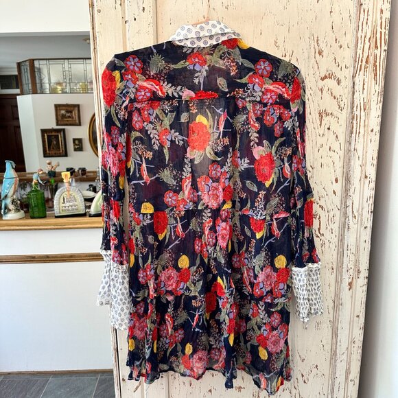 Free People Floral Sheer Women's Top - Picture 6 of 8